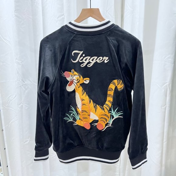 Tokyo Japan Disney Resort Exclusive Tigger Embroidered Velvet Souvenir Jacket - Picture 1 of 9
